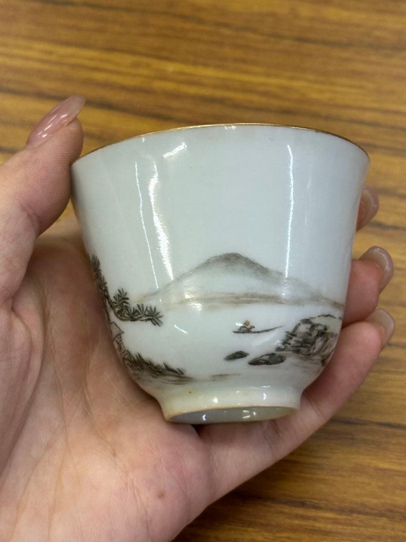 中國古美術 盃 大清光绪年製 茶碗 煎茶道具 傷あり