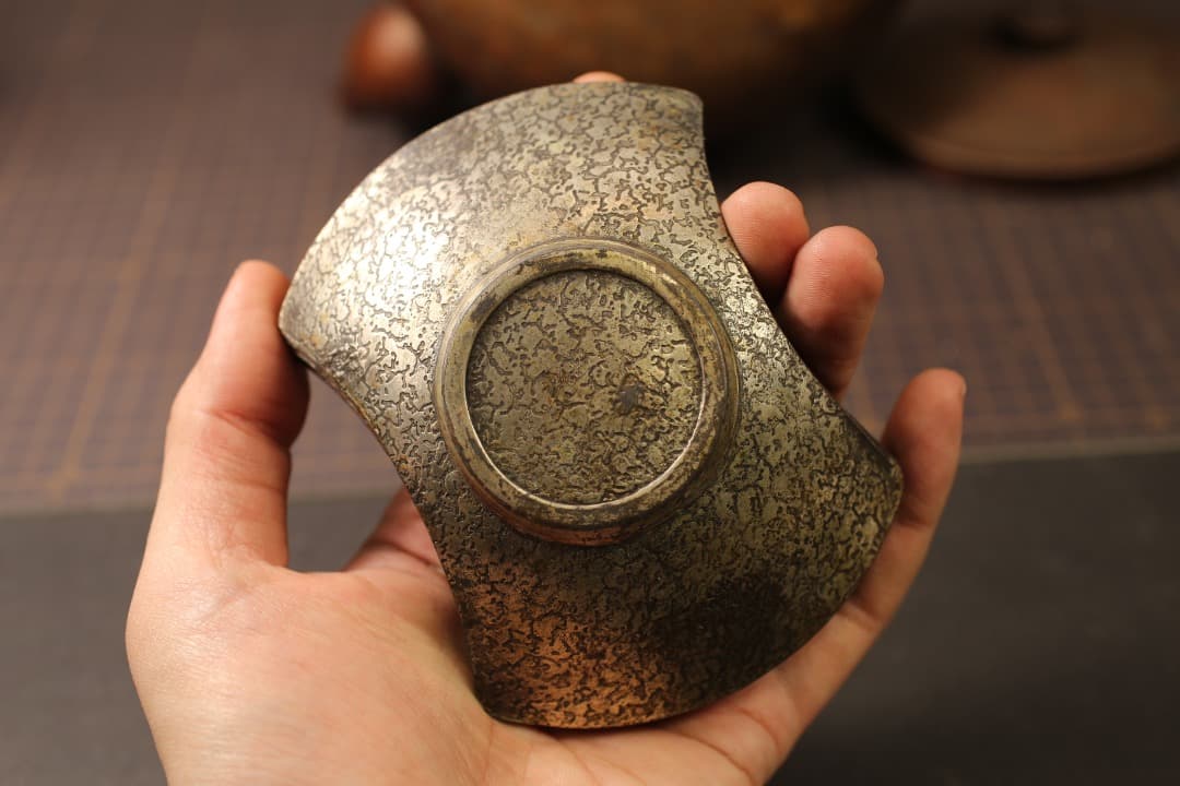 【即購入可】金属工芸品まとめて／慶鐘堂錫製茶入／昌晴正銅製建水／無銘銅製水次茶托