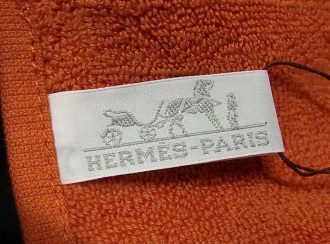 【新品未使用・箱付】HERMES エルメス ハンドタオル ステアーズ オレンジ
