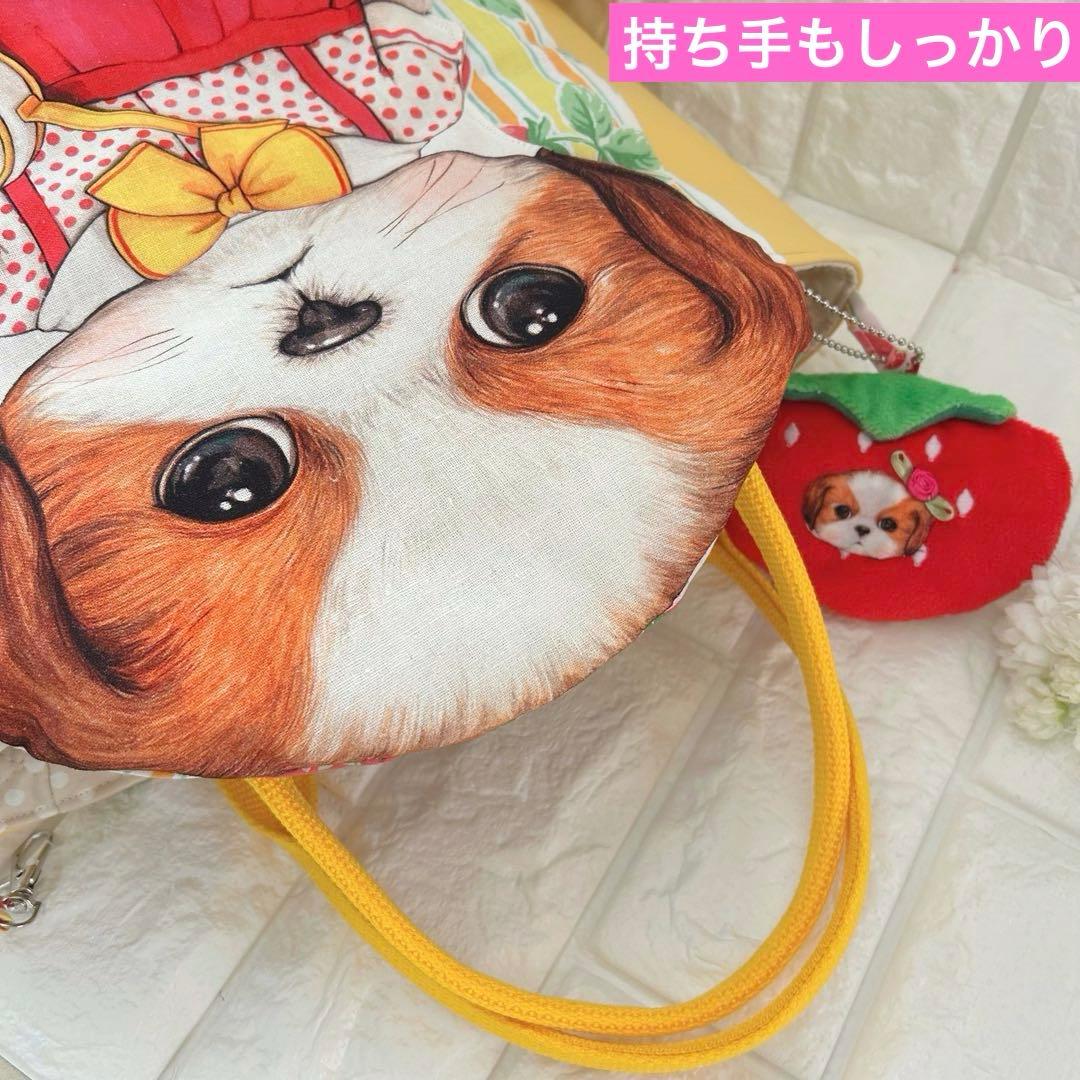 超BIG新柄あんこちゃん　フェイクレザー＆苺　コヤンイサムチョン　トートバッグ
