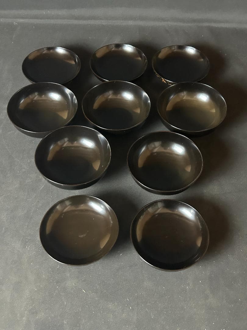 輪島塗 金蒔絵 牡丹図 黒塗 天然木 吸物椀 5客 茶懐石道具 s29