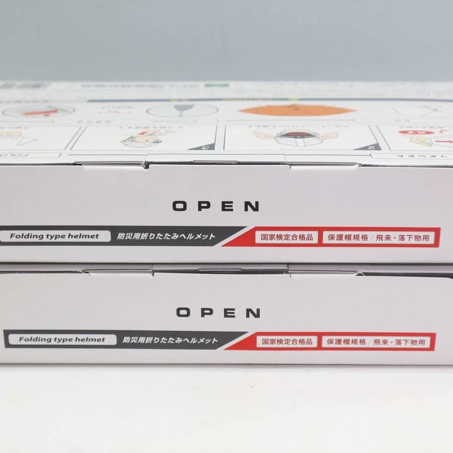 未使用 2セット ミドリ安全 折りたたみ防災ヘルメット Flatmet2 白