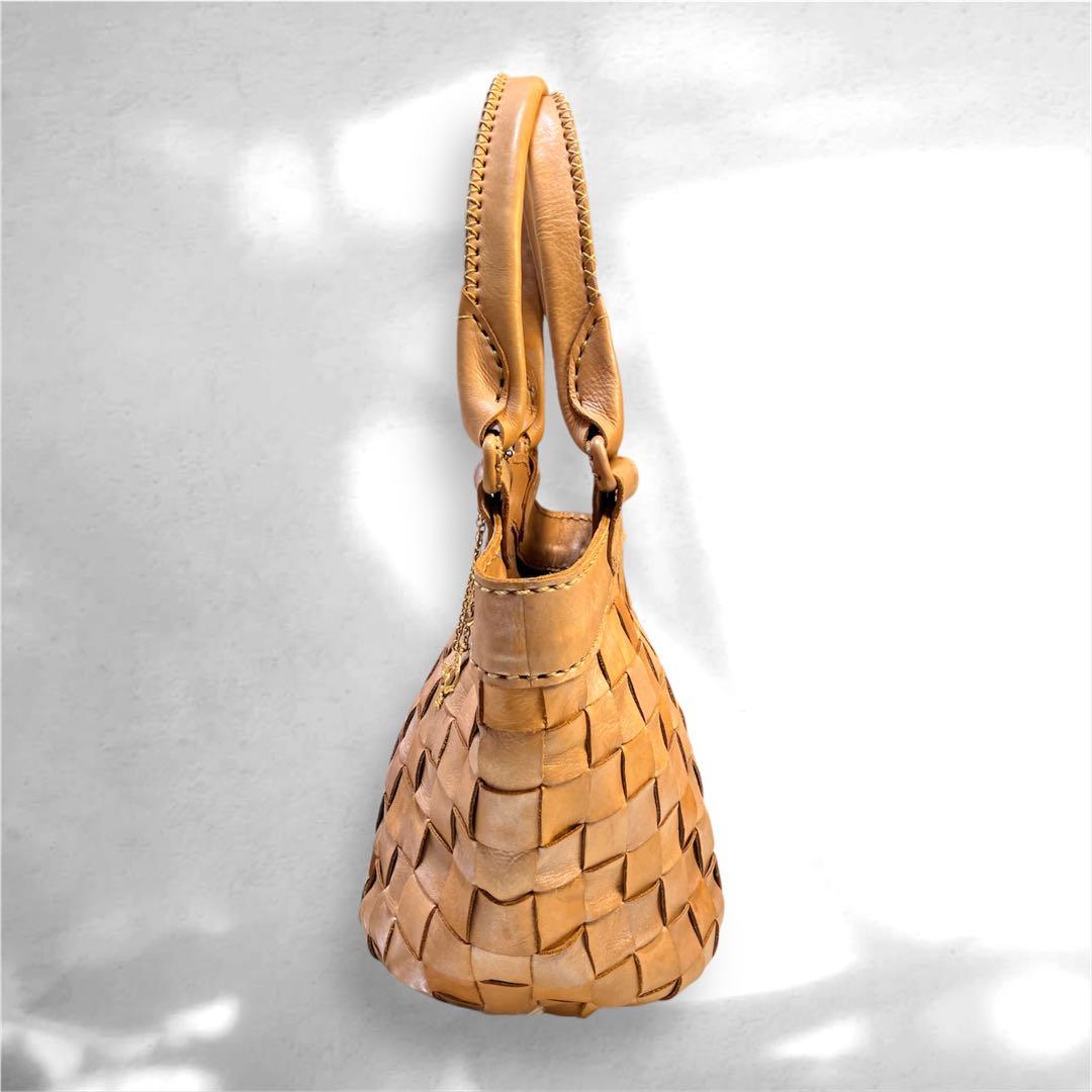 極美品✨robita ロビタ 手編み メッシュレザー トートバッグ 鍵チャーム付