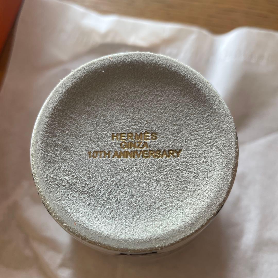 HERMES 銀座10周年 馬柄陶器キャンド ルホルダー