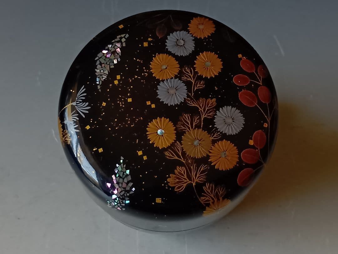 は*】様 茶道具/輪島塗師・雅芳「蒔絵螺鈿秋草棗」/共箱