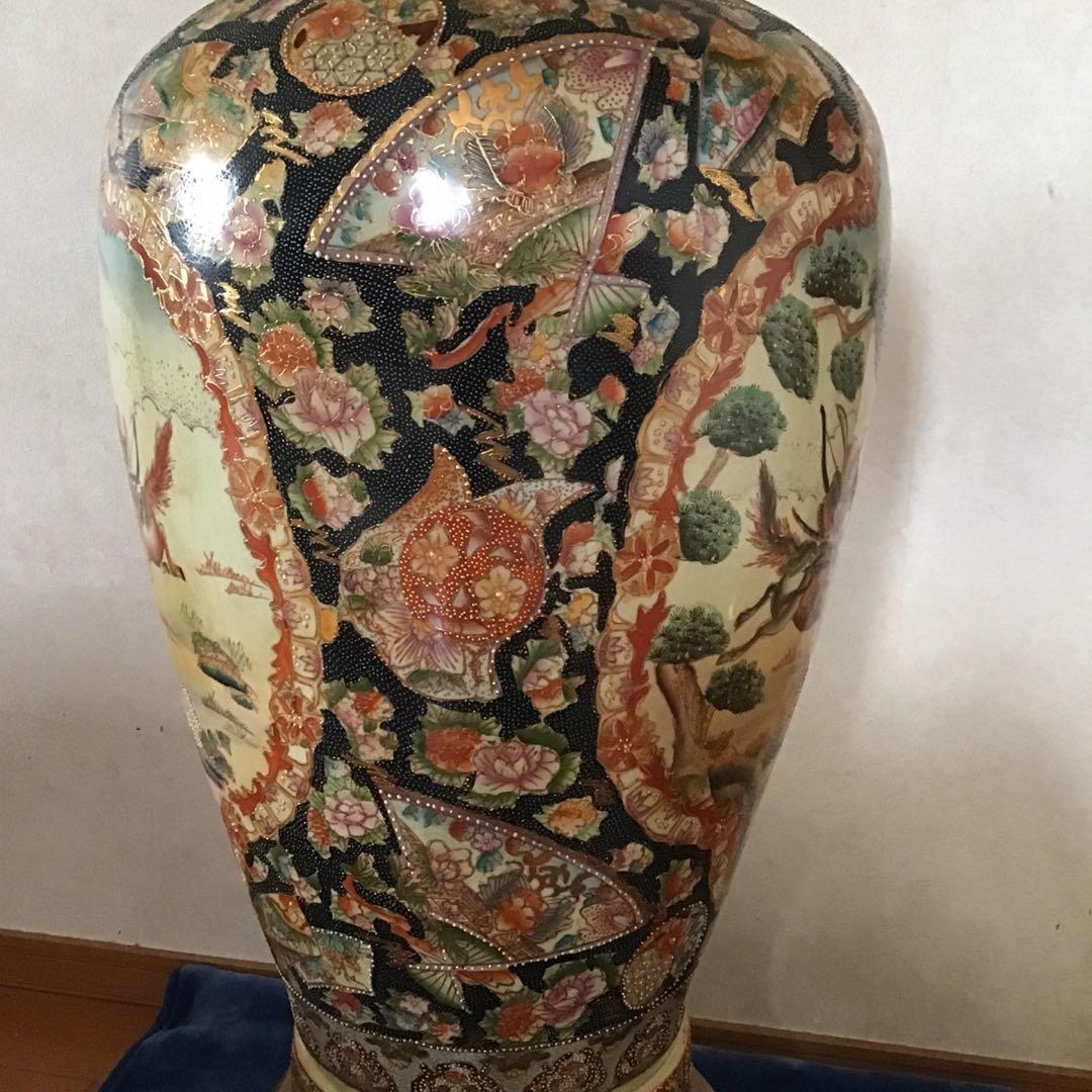 長*人様 引き取り専用　薩摩焼 大花瓶　武士戦図