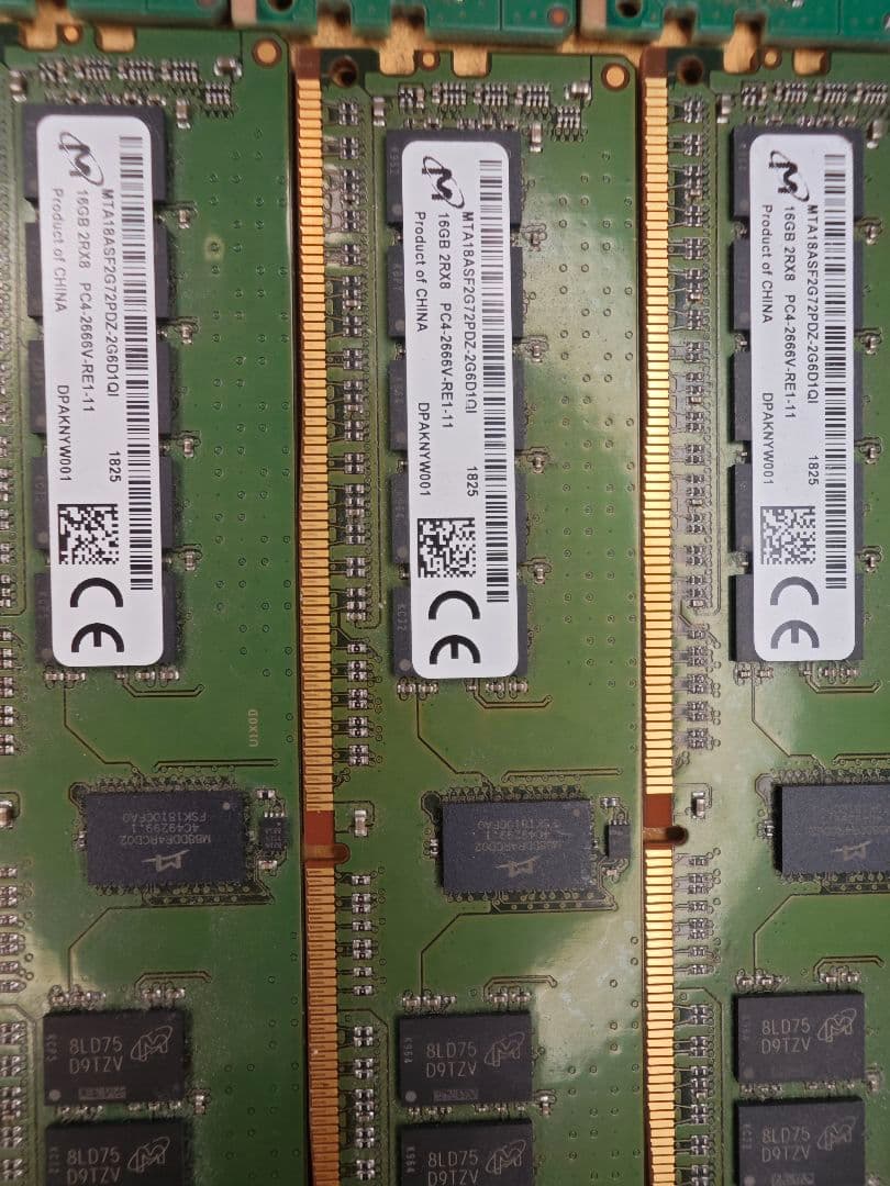 Micron DDR4 8GB メモリ 2400MHz 288ピン8枚