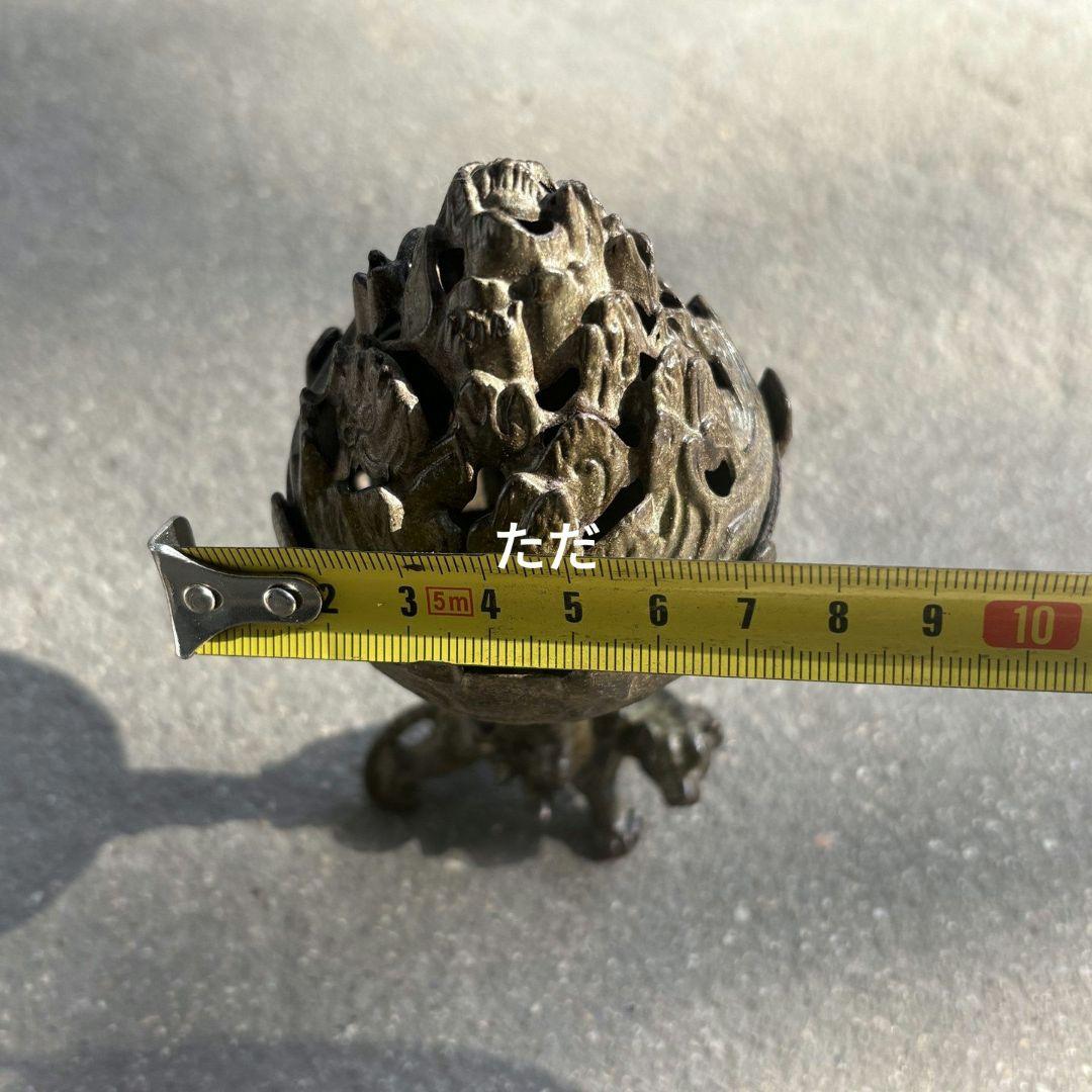 銅製 羅漢博山炉 香炉 護法神像炉 香道具 茶道具 装飾品 工芸品 置物
