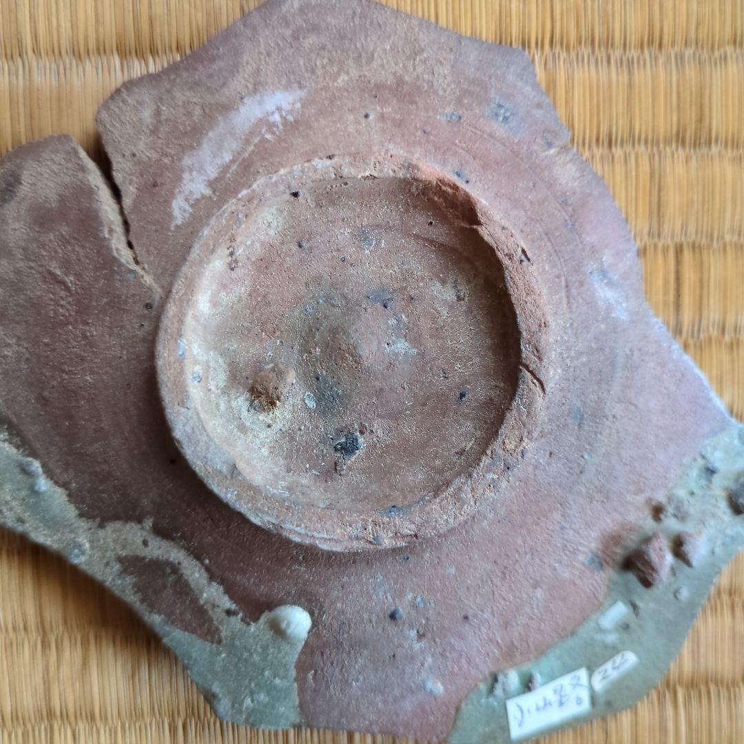 抽象模様の陶器作品 約13cm 古唐津の陶片　小山路窯発掘品