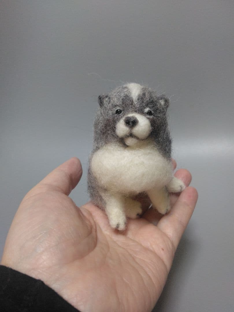 長沢芦雪の子犬　 羊毛フェルト　三部作