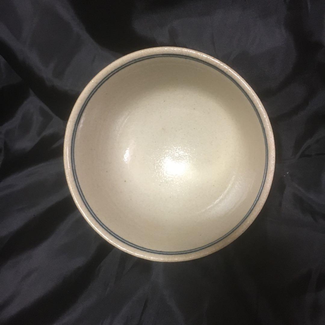 【茶道具】膳所焼 ／岩崎新定造　安南写雲鶴文茶碗　【ぜ 〃】