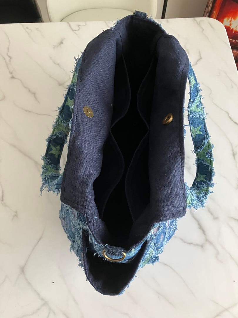 787 幸子さん　大きめデニムリメイクバック　ハンドメイド