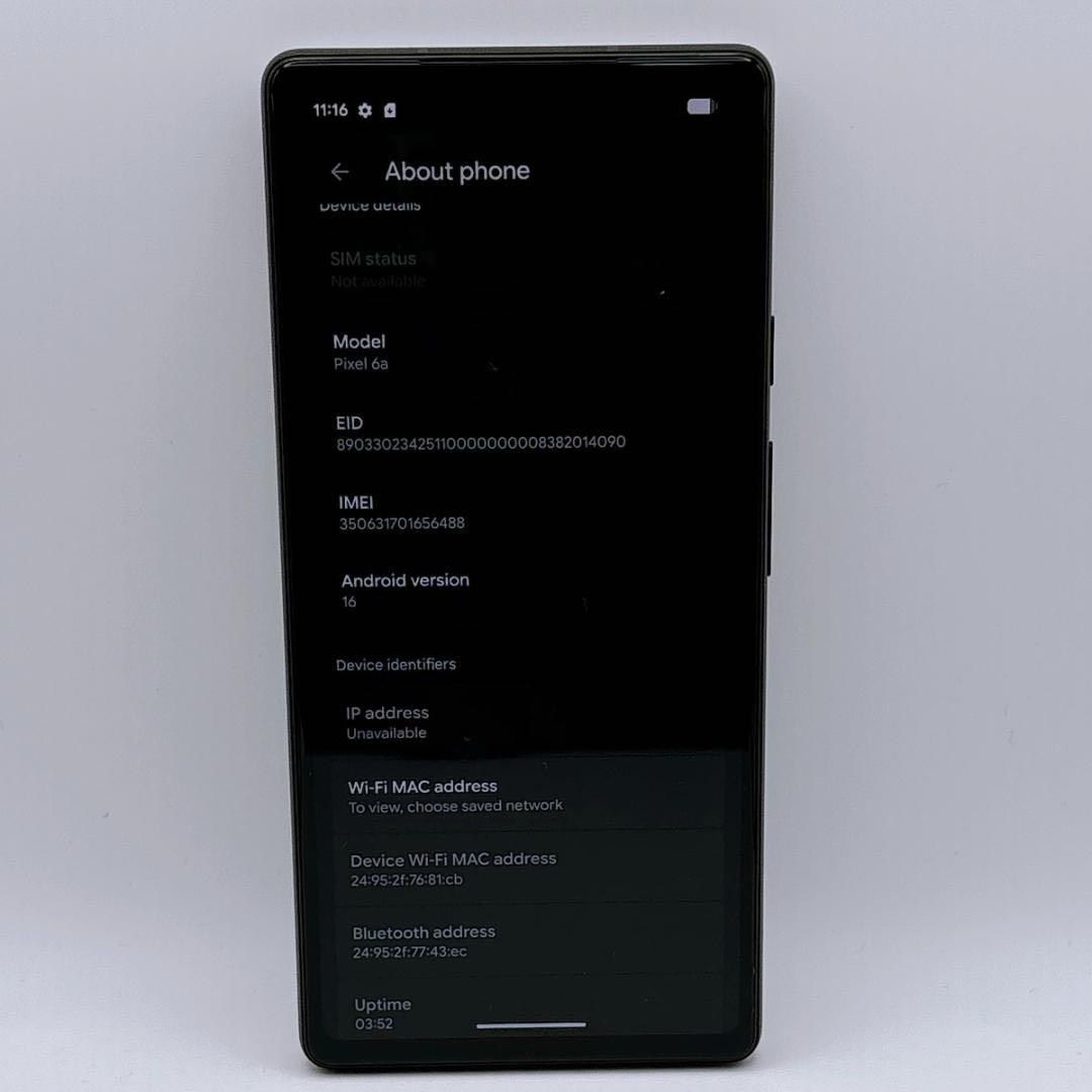 【美品】Google Pixel 6a SIMフリー バッテリー良好
