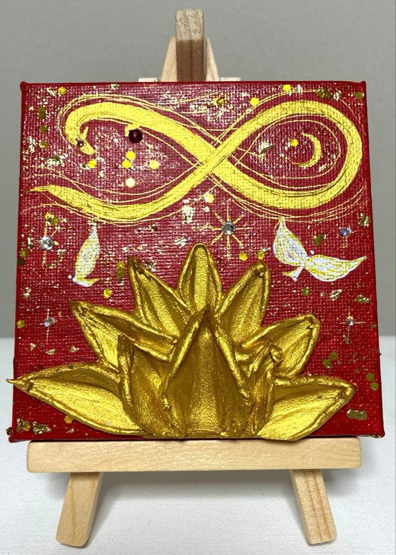 開運絵画　龍神様　赤龍　拡大のエネルギー　金箔　魔除け　浄化作用