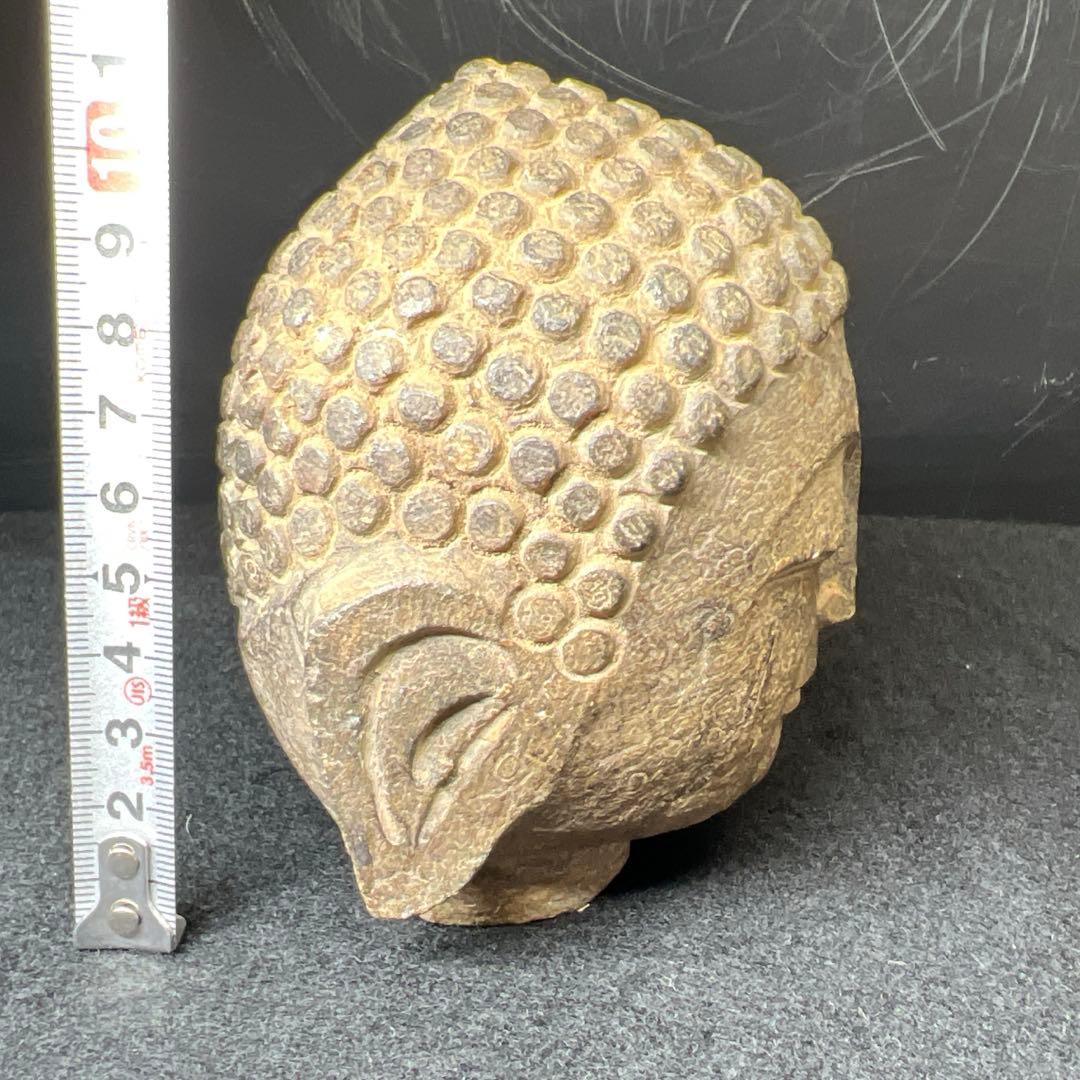 古代　石仏頭　高さ約11.5㎝/1045g 東Y8-0306③タトサオ