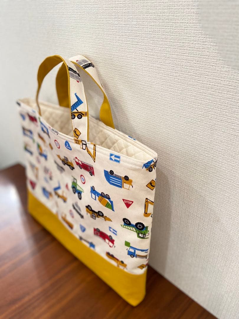 働くクルマたち　ハンドメイド　レッスンバッグ　男の子　入園入学準備　5点セット