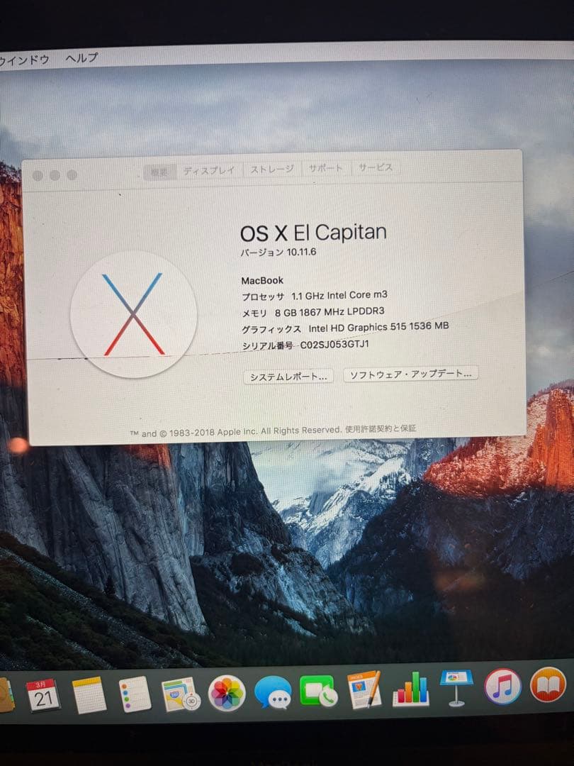 【画面ひび割れあり】MacBook 12インチ　ゴールド