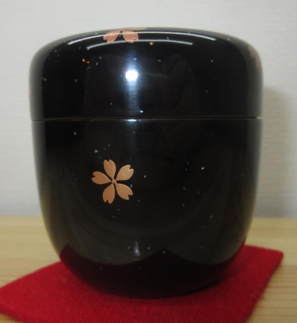 送料込【逢絢亭・新品】茶道具 大棗 山中塗 雪月花蒔絵 真塗 塚本規義 共箱入り