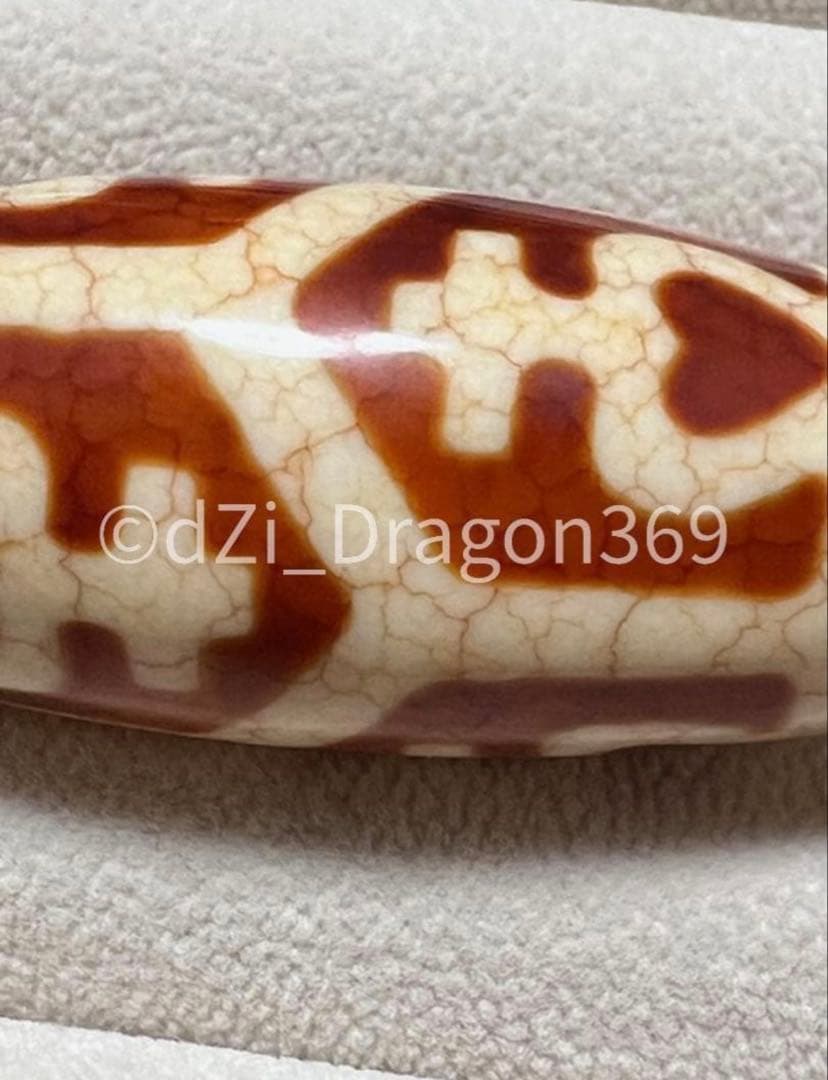 dZi beadsジービーズ 西蔵 玉髄 上肯 赤龍紋 亀甲長寿蓮花宝瓶天珠
