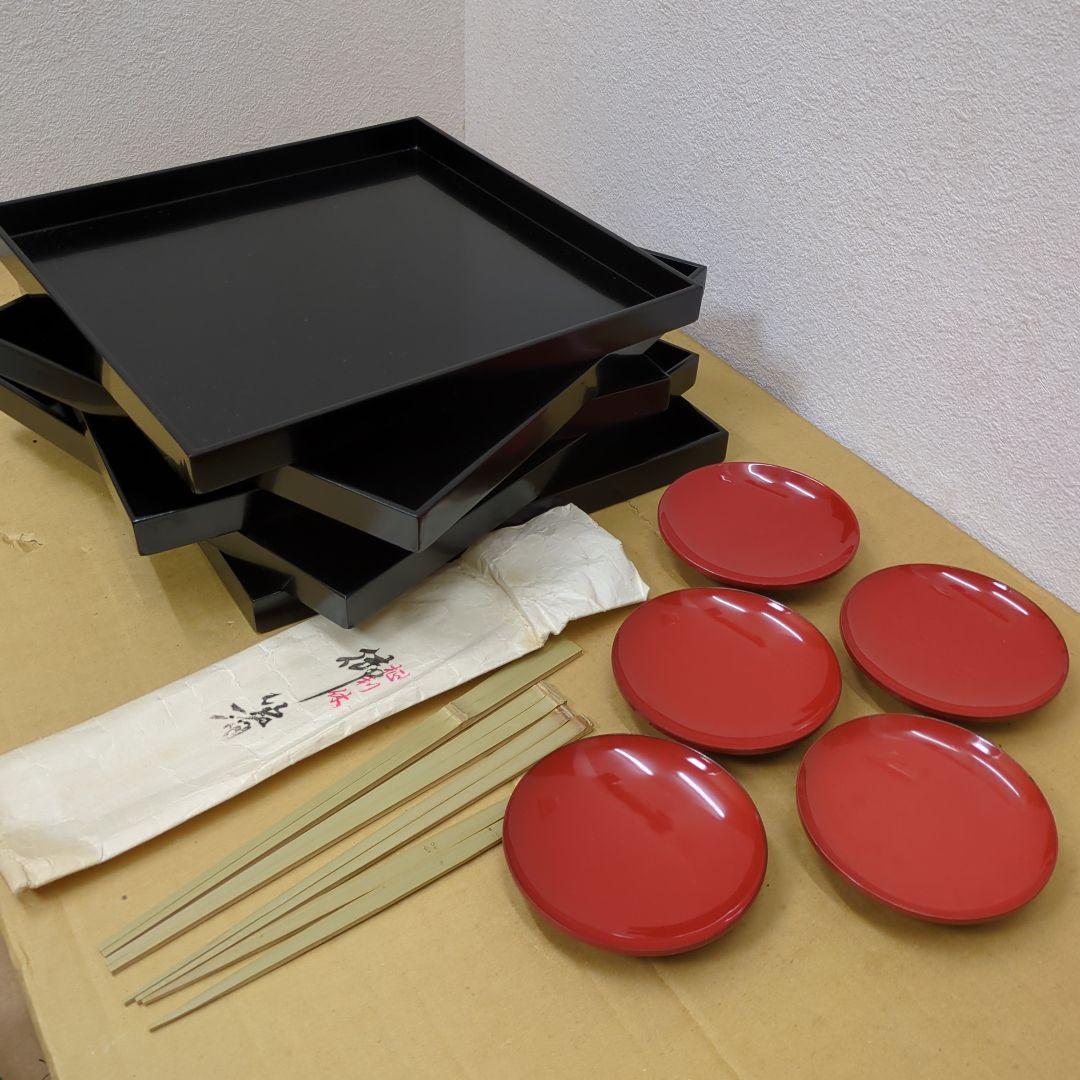 茶懐石　セット　お椀　お盆他　一式　懐石　茶道具　茶道木箱　コロ付き
