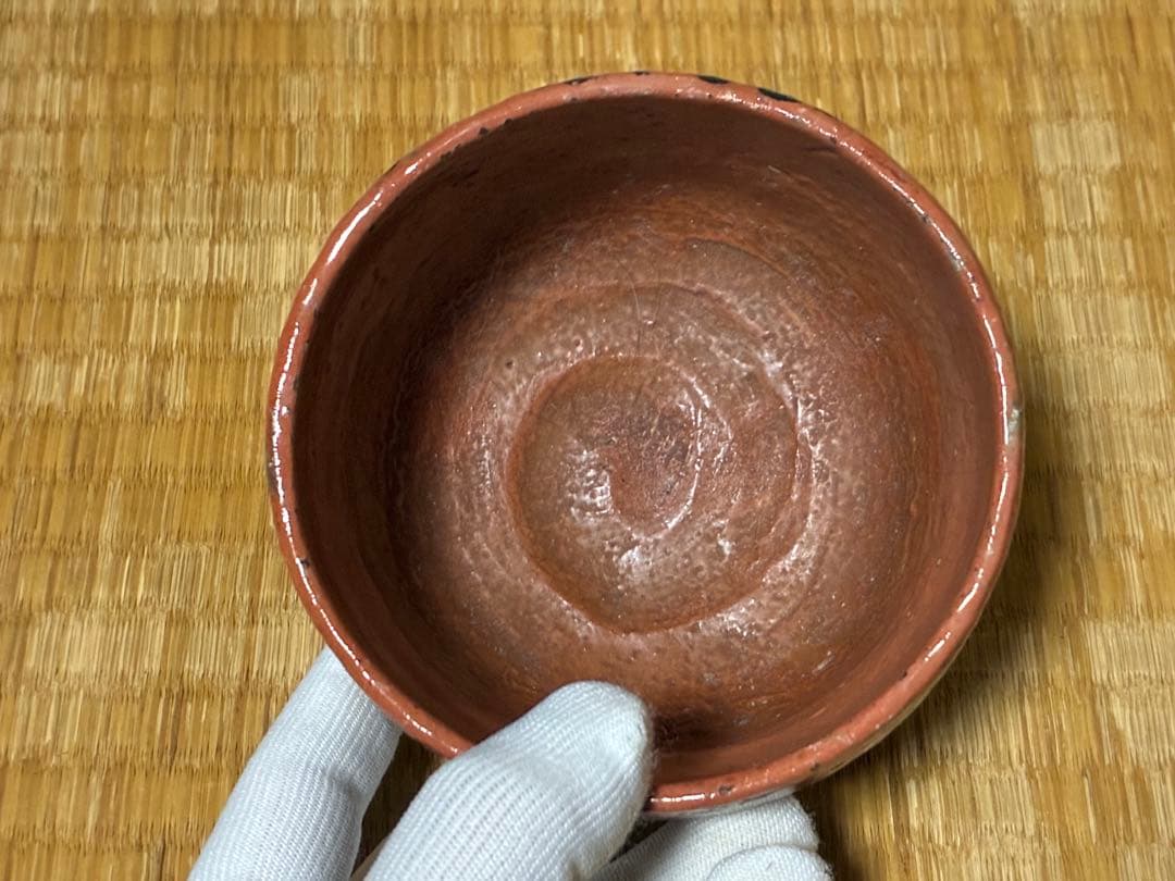 茶道具 赤楽 陶器 赤茶碗 楽印 共箱？