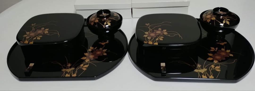 輪島塗　鉄仙蒔絵　おもてなし揃　2客セット