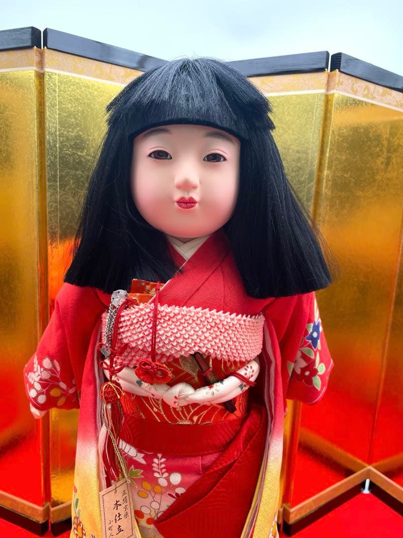 市松人形⑧⭐️未使用　元賀章介作　正絹京友禅　高級　在庫処分品