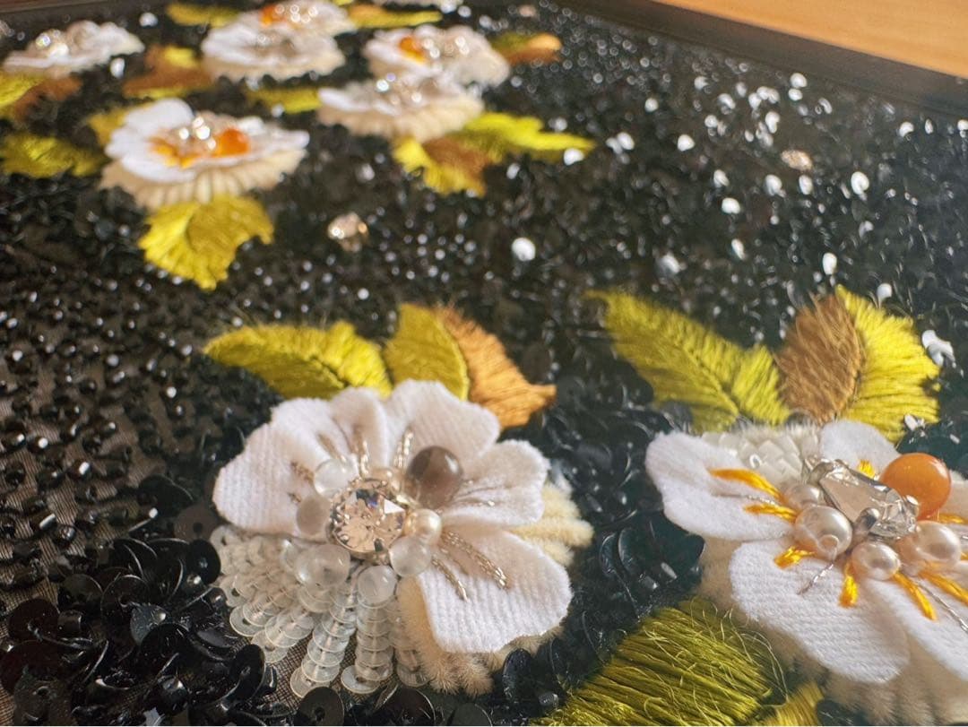 リュネビル刺繍 オートクチュール刺繍 完成品（ハンドメイド）18×25cm