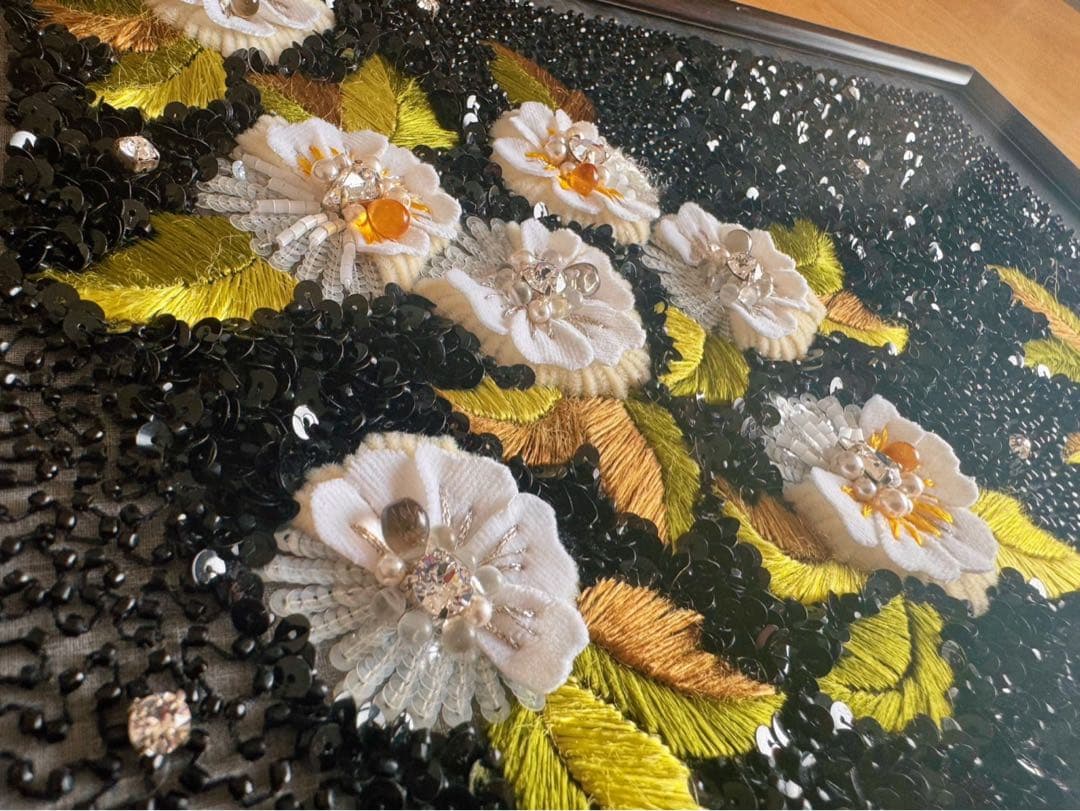 リュネビル刺繍 オートクチュール刺繍 完成品（ハンドメイド）18×25cm