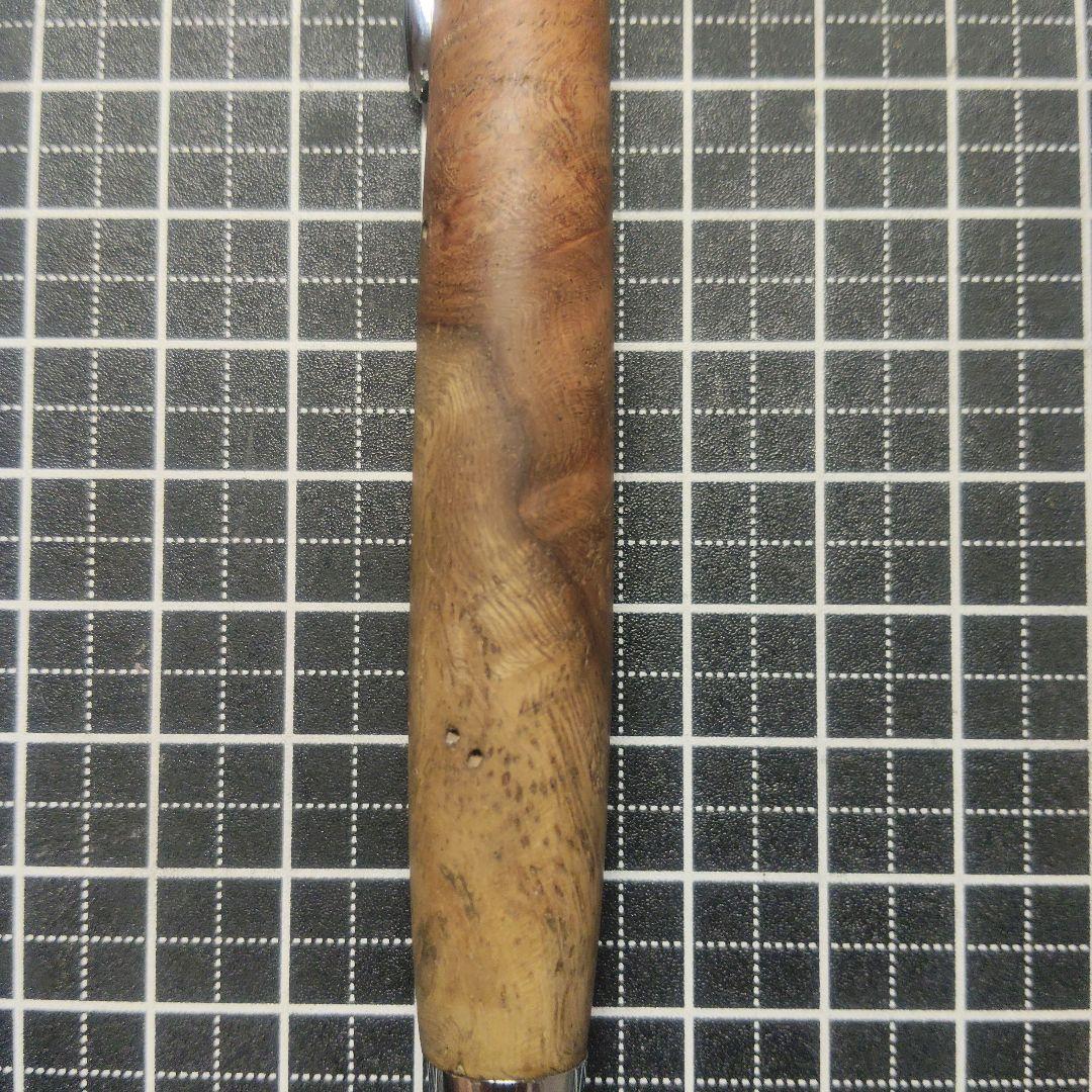 ハンドメイド　木軸シャープぺン　花梨瘤紅白　0.5mm 真鍮金具
