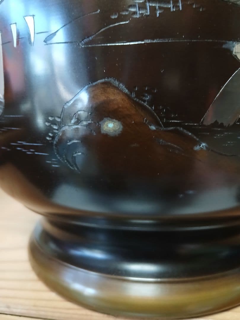 骨董品　真鍮火鉢　持ち手付　2個セット　木箱入