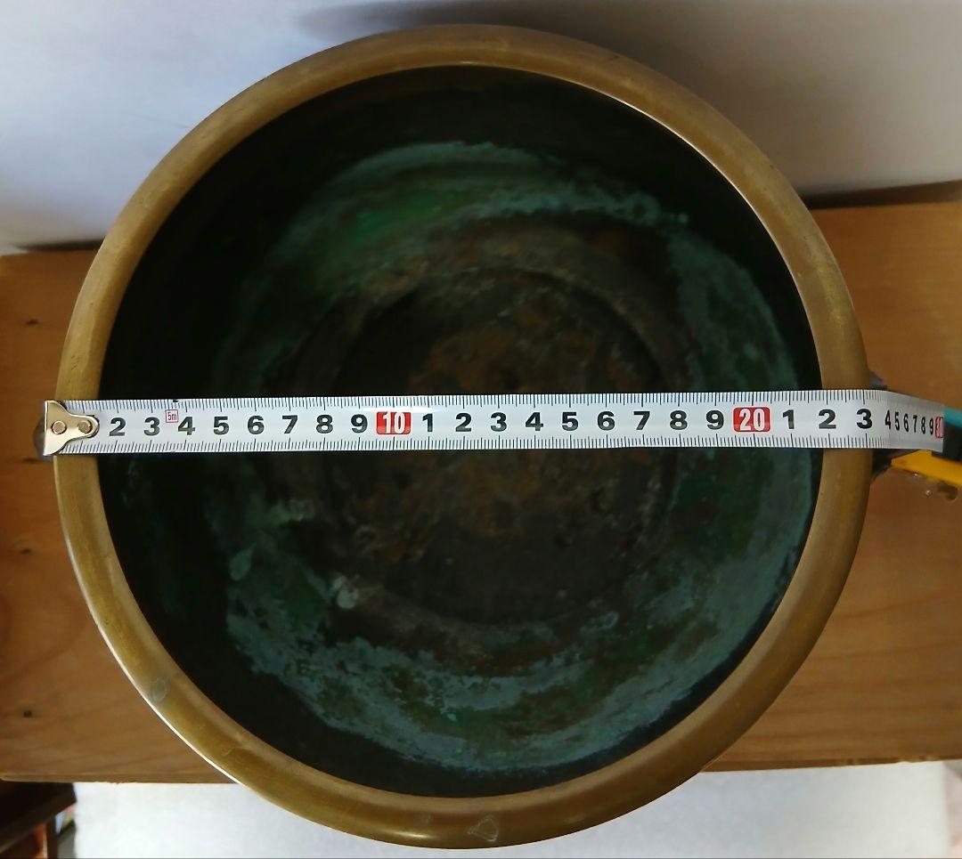 骨董品　真鍮火鉢　持ち手付　2個セット　木箱入