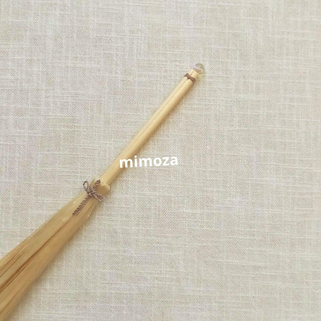 精麻とクリスタルのほうき　紫根