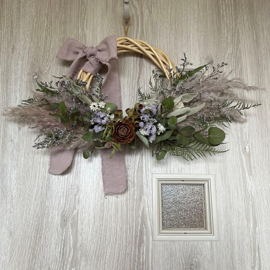 ドライフラワー リース 43cm×25cmほど