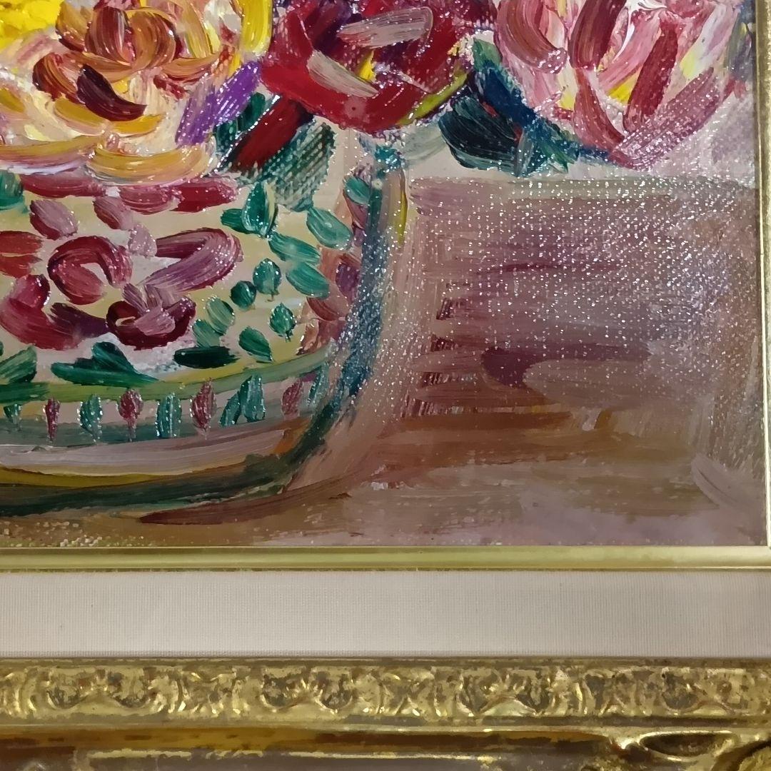 真作保証 小林和作 油彩画【バラ花】 勲三等旭日中綬章 芸術選奨文部大臣賞