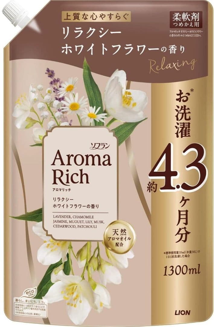 Aroma Rich ホワイトフラワー 1300ml×6