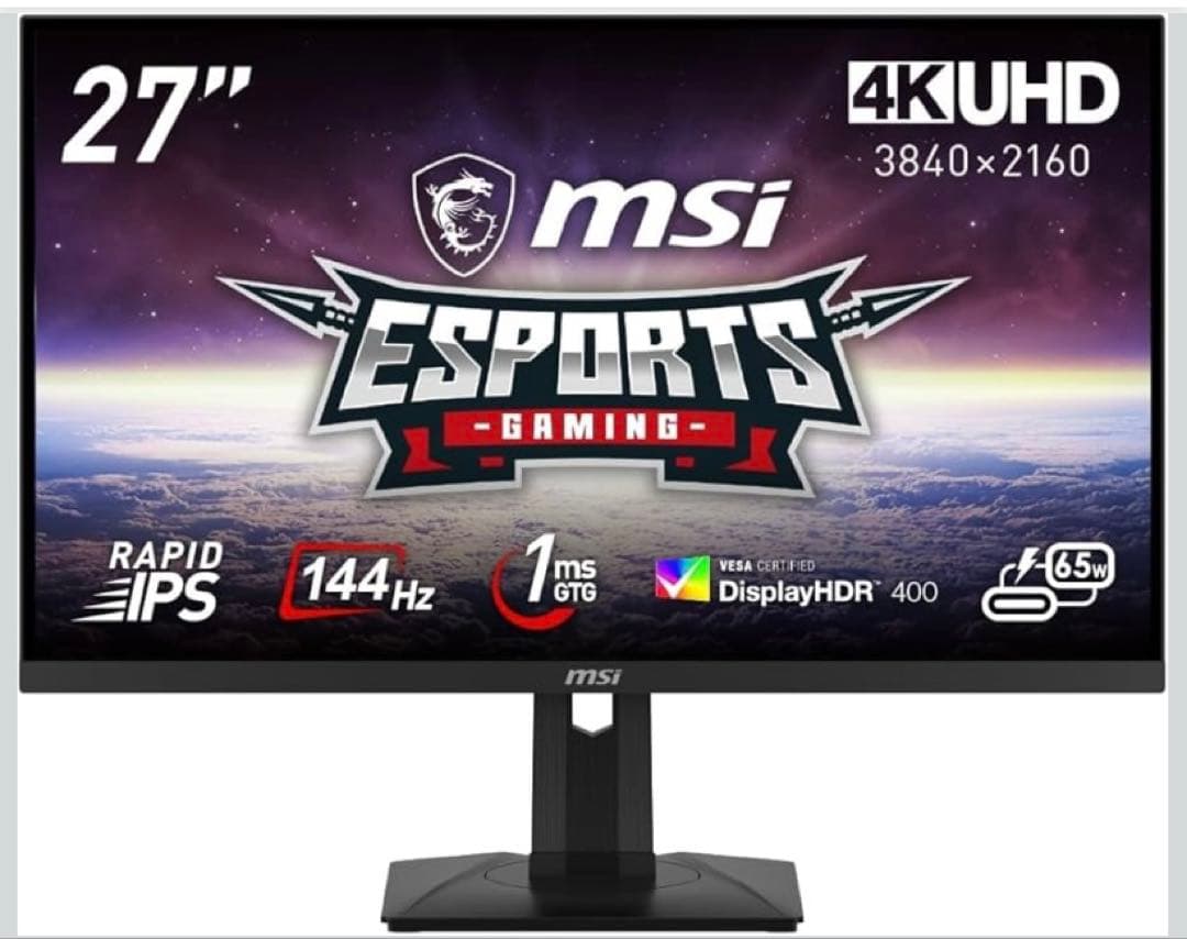 MSI ゲーミングモニター 27インチ4K RAPID IPSパネル/144Hz