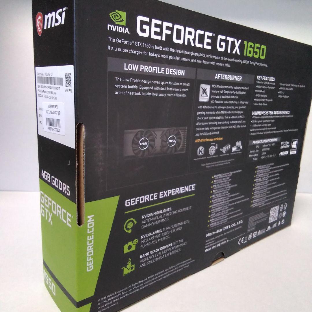 MSI Geforce GTX 1650 4GT LPす DV6989 MSI