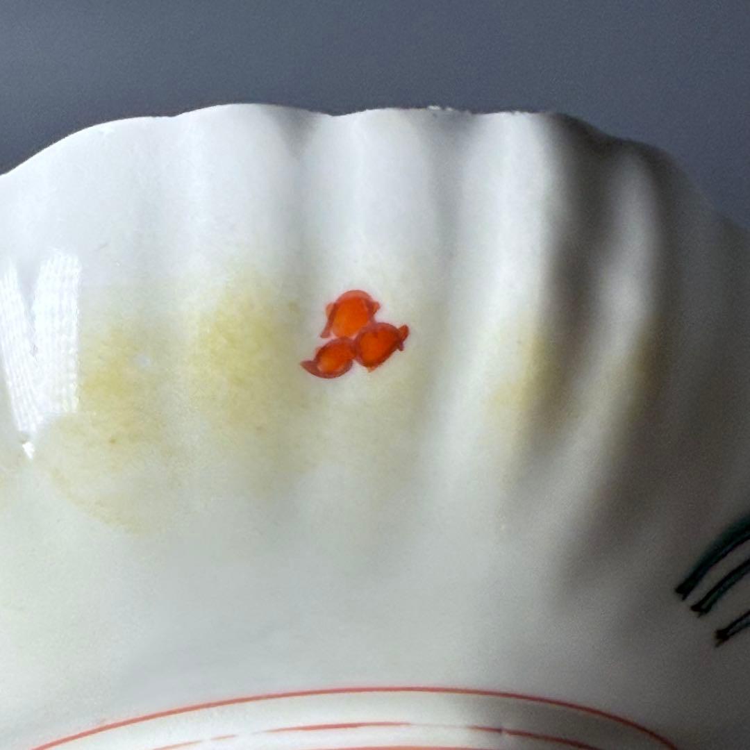 古伊万里　色絵　金蘭手　白鷺文様　梅文様　菊花四角形　膾皿　5個　器を楽しむ