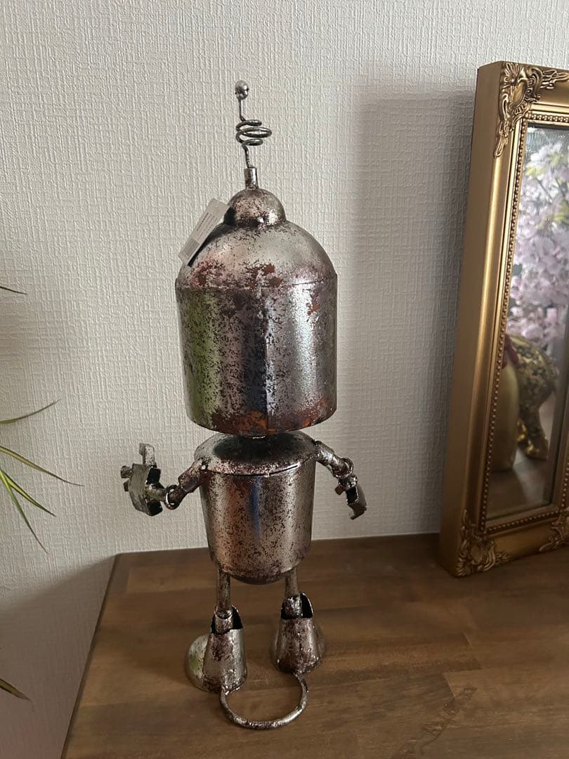 金属製ロボット型オブジェ 約30cm頭が揺れます。❣️ショートタイムセール