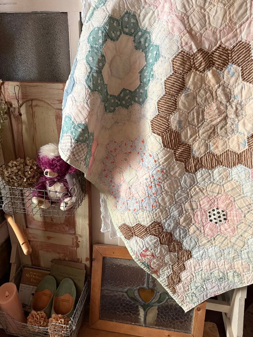 フラワーガーデンஐ⋆*アンティークキルト・優しい色合い♡カットクロス