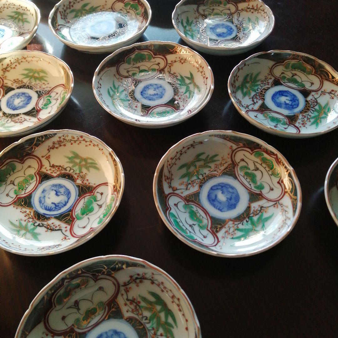 伊万里　金彩錦小皿　14枚　12cm　明治〜大正期