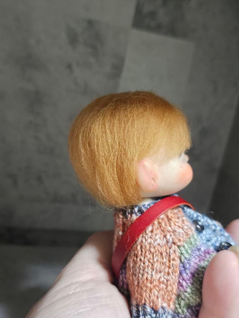 創作人形 創作ヘッド 【 福をそっと運ぶ、中性的で小さな存在 】ハンドメイド