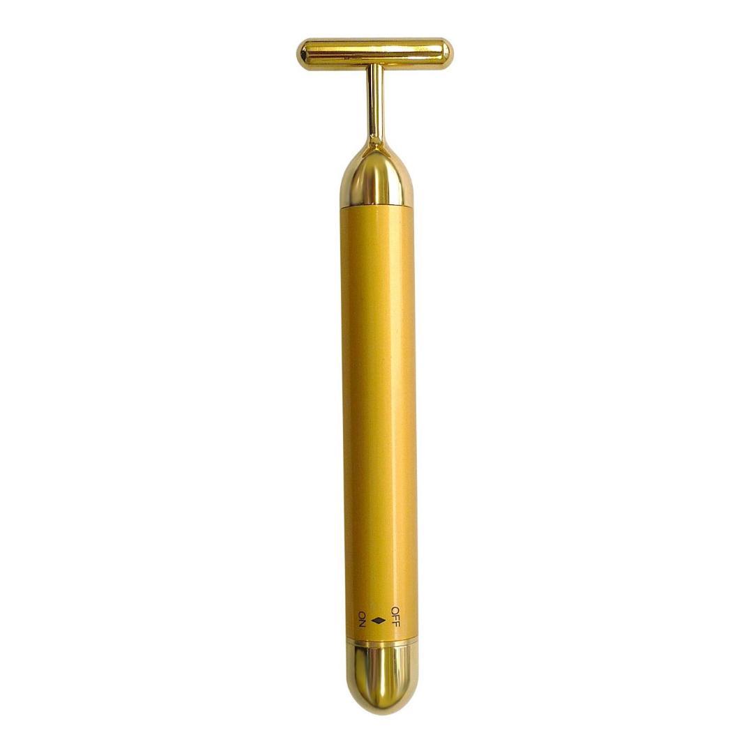 日本製２４金電動美顔器BEAUTY STICK 電動振動の純金ヘッド美顔器