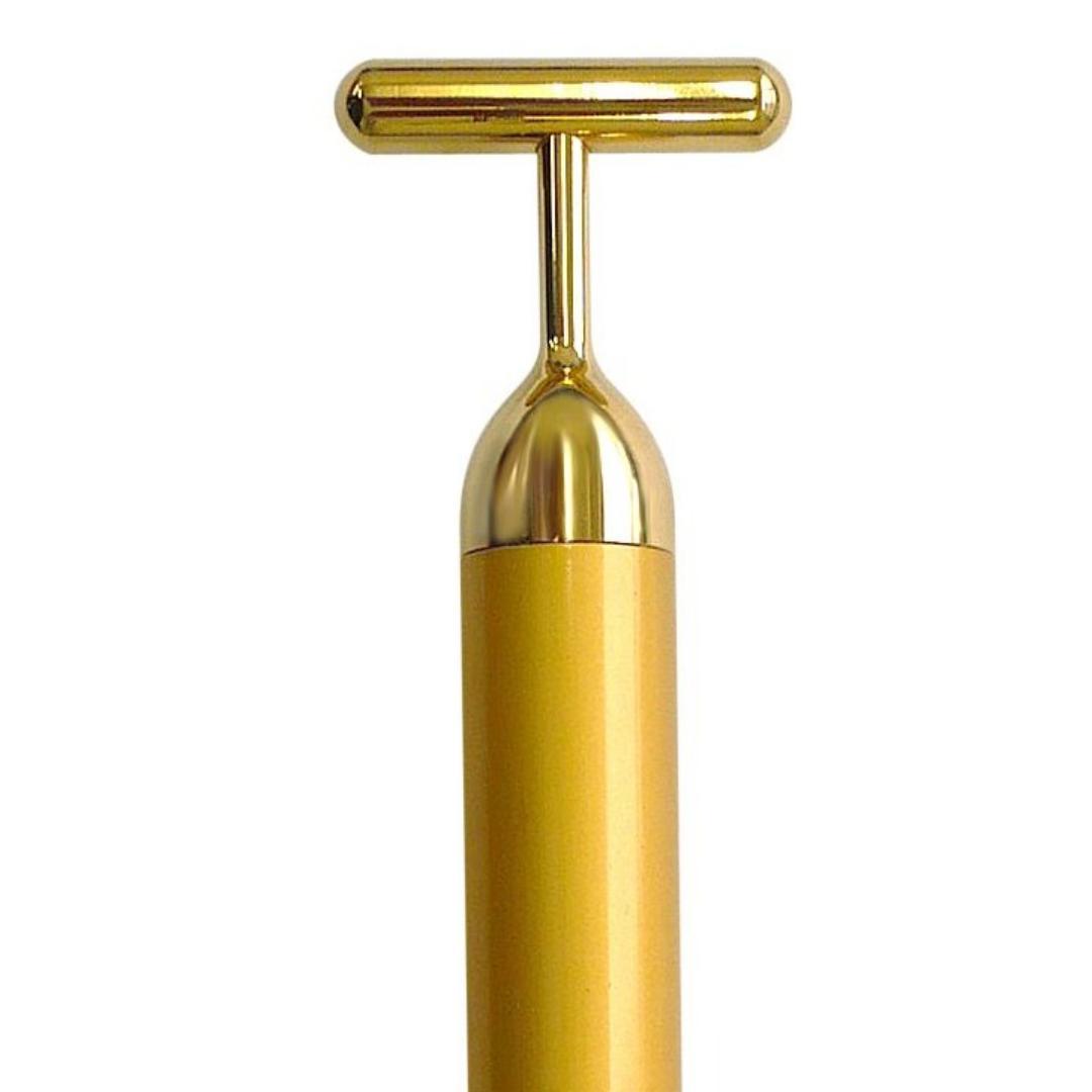 日本製２４金電動美顔器BEAUTY STICK 電動振動の純金ヘッド美顔器