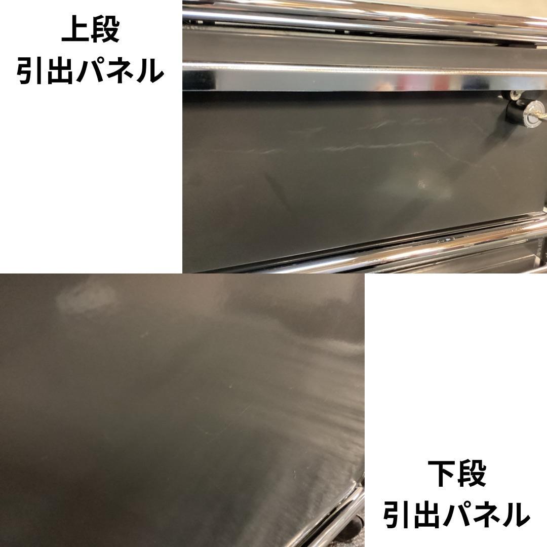鍵付き　USMハラー　ロールボーイ　２段　デスクワゴン　アントラサイト　F