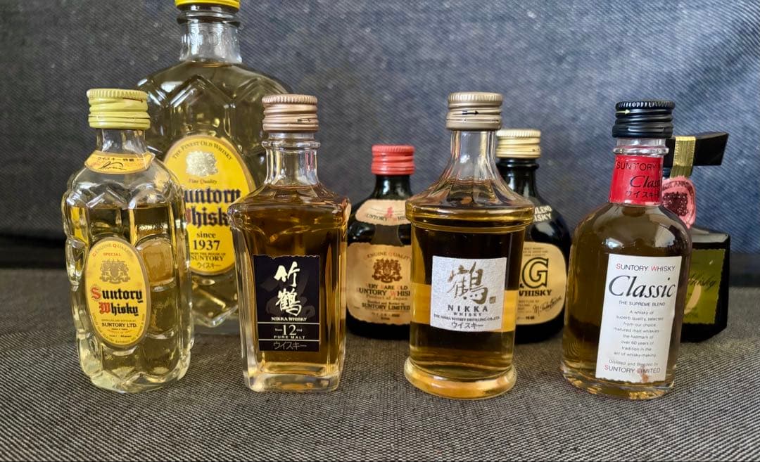 ニッカ 鶴　竹鶴12年など　ウイスキーミニボトル　古酒　8本セット　未開封