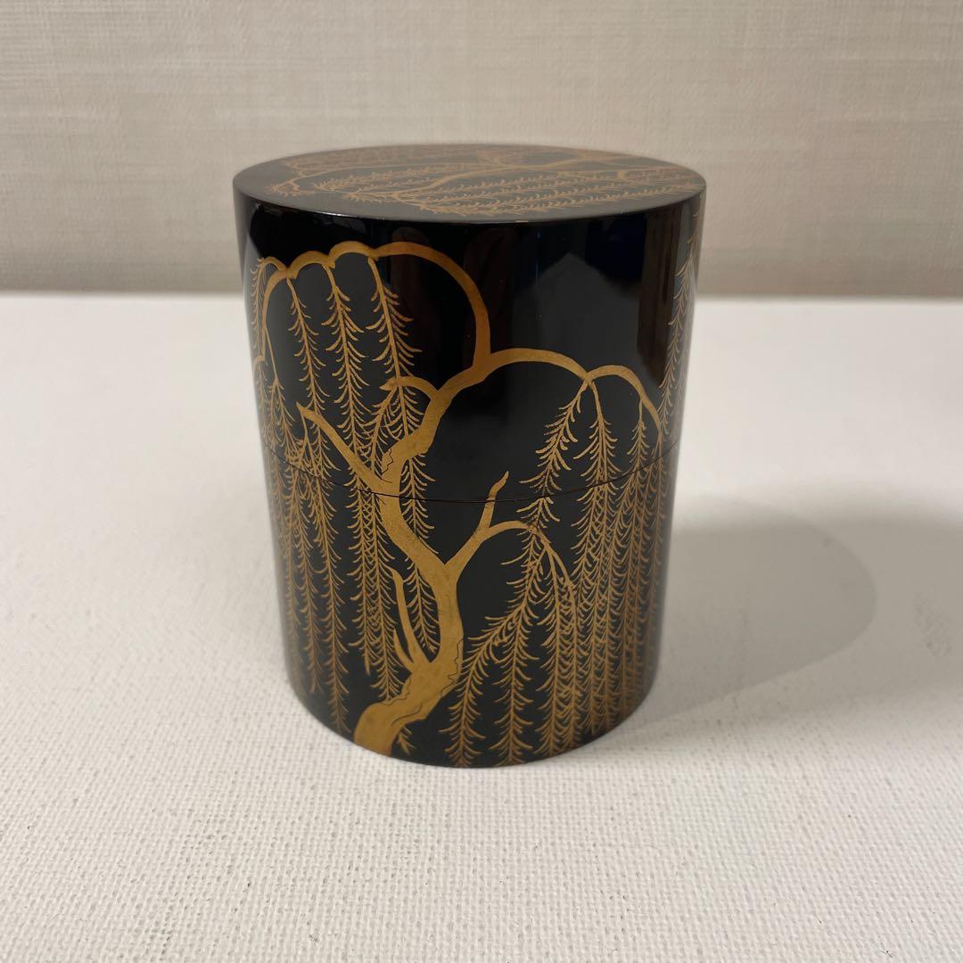 素堂　柳蒔絵時代　中次　茶道具