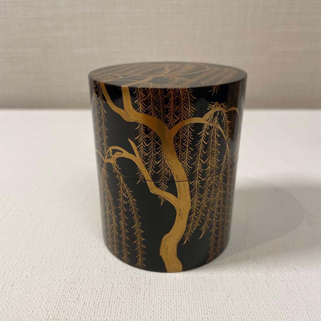 素堂　柳蒔絵時代　中次　茶道具
