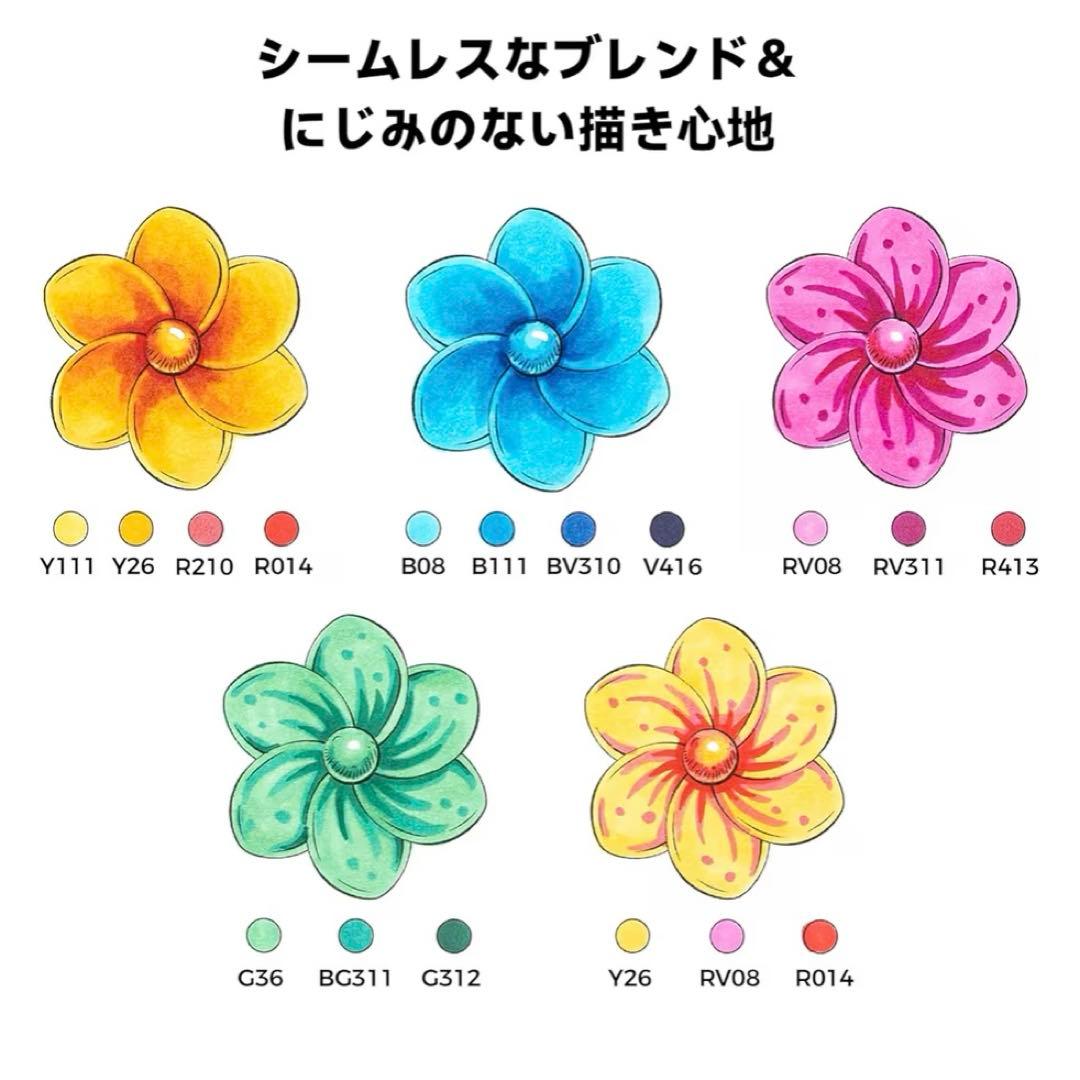 Ohuhu マーカーペン 筆 太字 タイプ 120色 ペン Honolulu